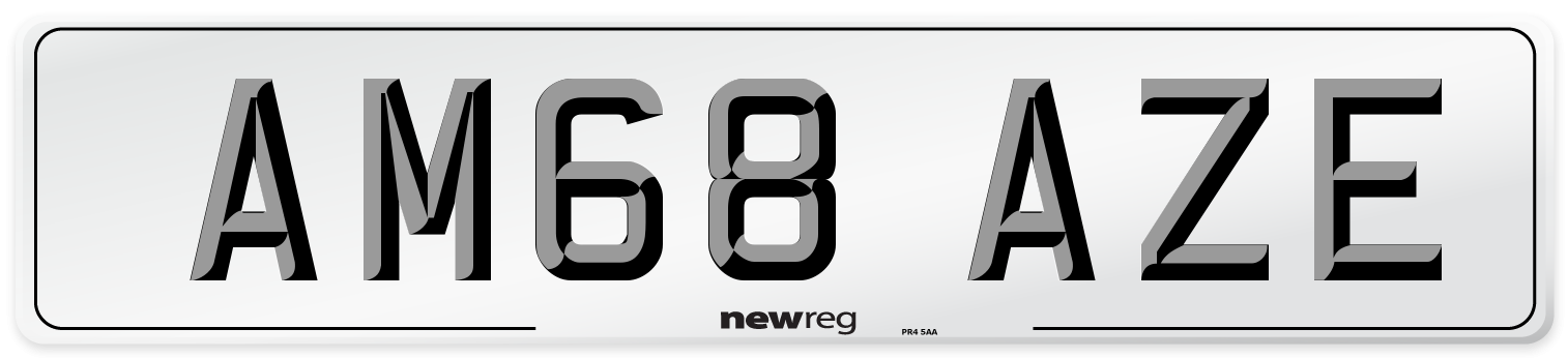 AM68 AZE Number Plate from New Reg